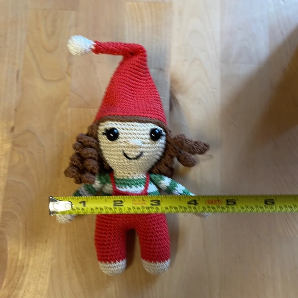 Handcrafted Elf Doll Holiday Christmas Decor Amigurui Crochet - Picture 11 of 11